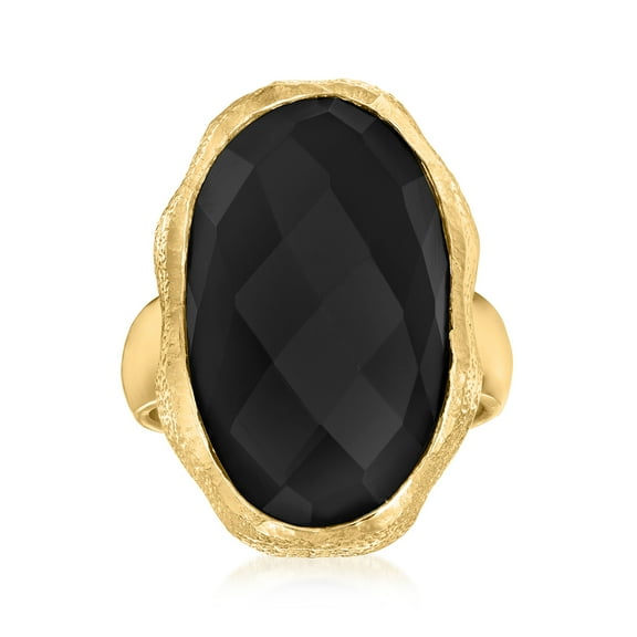 Ross-Simons Black Onyx Ring in 18kt Gold Over Sterling, Women's, Adult