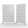 thumbnail image 1 of Neutypechic Decorative Privacy Screen Outdoor Divider with Stand Metal Corten Steel 75" x 48" x 16" White, 1 of 5