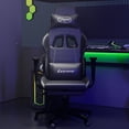 thumbnail image 3 of Silla gamer con masaje vidaXL reclinable con reposapiés negra, 3 of 9