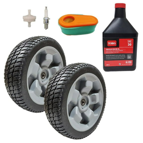 Rear Wheels and Tuneup Kit for Toro 30" Timaster 20199 20200 20975 20977 2205TE