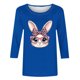 thumbnail image 5 of Camisetas Casuales de las Mujeres Impresas 3/4 Manga Cuello Redondo Blusa, Moda Ligera Superior para el Hogar Y el Uso Diario, Cómoda Imitación de la Tela Del Estante, 5 of 7