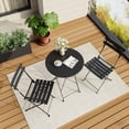 thumbnail image 2 of TROPOW 3 Piece Bistro Set Folding Outdoor Furniture Sets, Outdoor Patio Table and 2 Chairs for Balcony, Garden, Small Space, All Weather & No Assembly Required, Portable Cafe Set, 2 of 6
