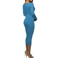 thumbnail image 4 of Arvbitana Women's Casual Bodycon Wrapped Dress Long Sleeve Square Neck Dress Sexy Evening Cocktail Beach Party Long Dresses, 4 of 5