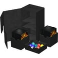 thumbnail image 4 of Ultimate Guard Flip 'n' Tray 80+, Deck Case for 80 Double-Sleeved TCG Cards + Dice Tray, Black, Independent Magnetic Closure & Microfiber Inner Lining, 4 of 5