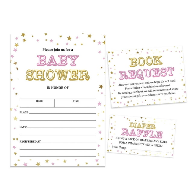 Inkdotpot Set Of 30Confetti Gender Neutral Baby Shower Invitations-Diaper Raffle Tickets And Baby Shower Book Request Cards Invites Its A Boy Its A Girl