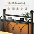 thumbnail image 4 of EnHomee Twin Metal Bed Frame with Vintage Headboard & Footboard Metal Platform Bed Frame Twin Heavy Duty Metal Bed Frame with LED Lights & Charge Station &Storage, Noise Free, Black, 4 of 10