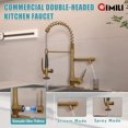 thumbnail image 3 of Grifo de cocina GIMILI en oro cepillado con pulverizador desplegable, 3 of 5