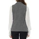 thumbnail image 3 of CHALECO SIN MANGAS DE TWEED A CUADROS CON SOLAPA Y ABIERTO PARA MUJERES INSPIRAR CHIC CON BOLSILLO 3XL NEGRO, 3 of 7