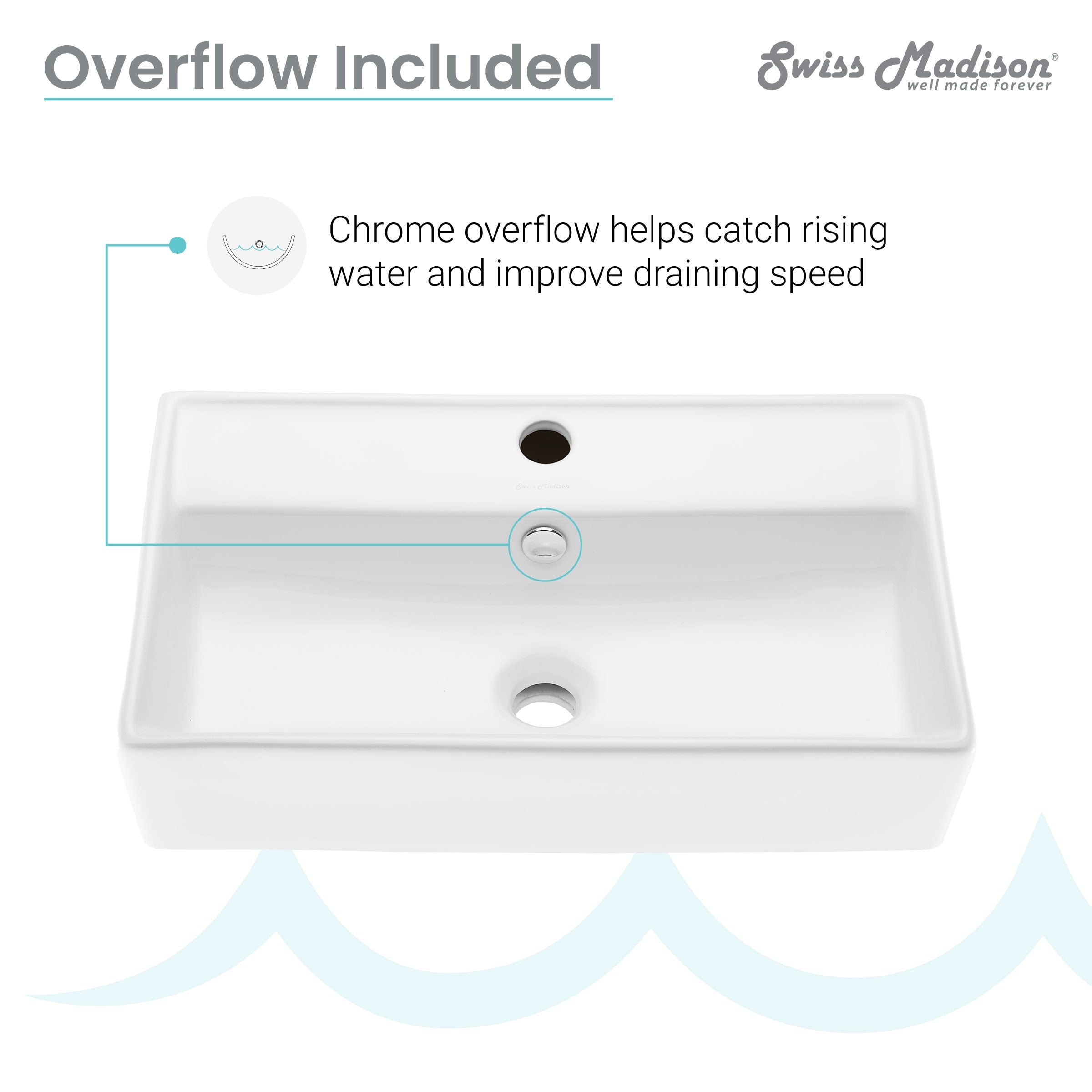 Claire 22" Rectangle Wall-Mount Bathroom Sink