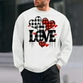 thumbnail image 2 of BVOFAR Valentines Shirts for Men Long Sleeve Plaid Sweatshirts Love Heart Graphic Sweatshirt Oversized Pullover, 2 of 6