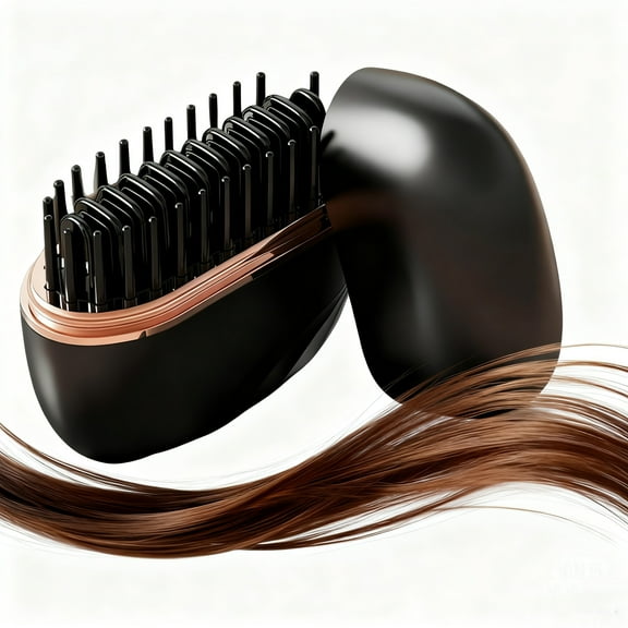 Rechargeable Portable Fast Heating Hair Straightener Comb, Mini Straightener Brush with 3-Temp Control & Anti-Scald for Travel & Home Use