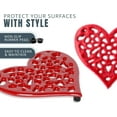 thumbnail image 6 of Comfify Cast Iron Heart Shaped Trivet Set, 6 Piece Set with Rubber feet, Heat Resistant Table Protector for Kitchen Countertop and Dining Table, 6 of 7