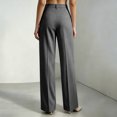 thumbnail image 4 of Dress Pants Women High Waisted Wide Leg Casual Stripe Trousers Breathable Stretch Business Dressy Office Pinstripe Slacks 3XL, 4 of 8