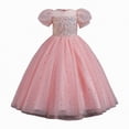 thumbnail image 1 of NIEWTR Robe en Dentelle Crochetée pour Bébé Fille, Robe de Demoiselle d'Honneur Formelle pour Mariage (Rose, 4-5 Ans), 1 of 9
