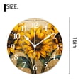 thumbnail image 2 of 16 Inch Wall Clock Battery Operated Silent Clock Decorative for Office, Kitchen, Outdoor, Living Room，Sunflowers Retro Wooden Colorful, 2 of 4
