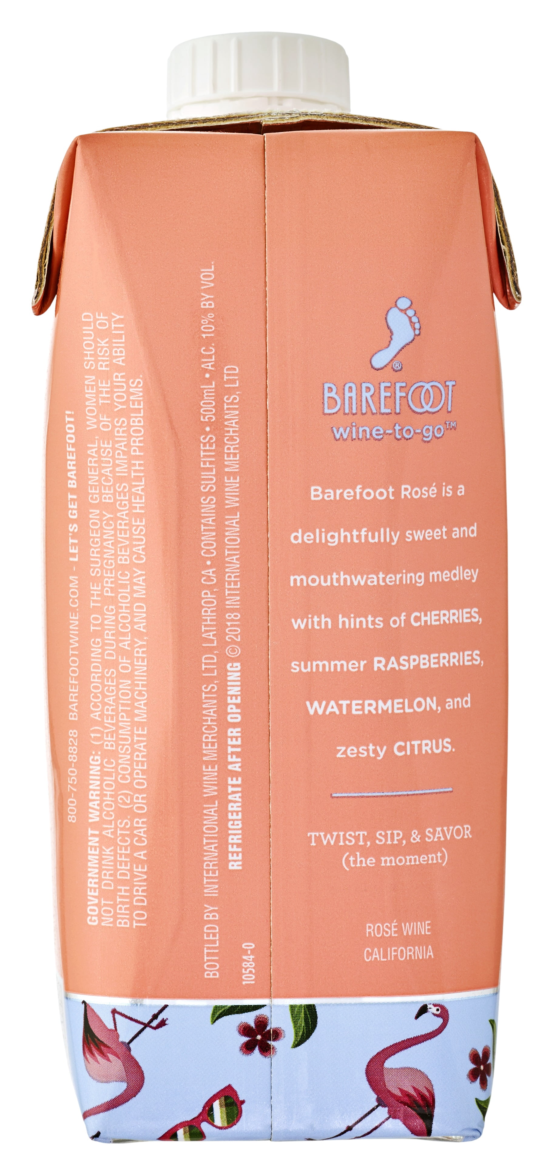 Barefoot Wine To Go Rose Wine, 500ml Carton