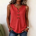 thumbnail image 2 of Posijego Summer Tank Tops for Women V Neck Button Front Sleeveless Solid Color Lightweight Casual Tank Tops for Women, 2 of 5