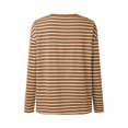 thumbnail image 4 of Women's Casual Long Sleeve Top Round Neck Knitted Rib Basic T Shirt, 4 of 5