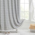 thumbnail image 1 of Shower curtain jacquard linen waterproof and mildew-proof shower curtain bathroom curtain large plaid gray 180*180 (12 hooks included), 1 of 1