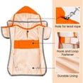 thumbnail image 3 of Dog Raincoat, Adjustable Dog Rain Jacket with Clear Hooded Layer for Large Medium Small Dogs Puppies, Waterproof Rain Coat Poncho with Reflective Storage Pocket & Rim (Orange,M), 3 of 5