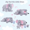 thumbnail image 2 of Elefante de peluche OUOZZZ con 4 elefantes bebés, 2 of 7