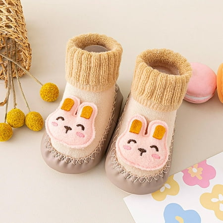 

TOWED22 Boys Sneakers Autumn And Winter Comfortable Baby Toddler Shoes Cute Cartoon Pattern Frog Flower Toddler Sneakers Boys Beige