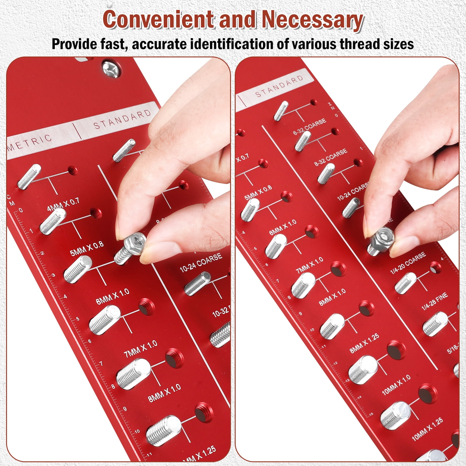 Nut And Bolt Thread Checker Red 28 Thread Identifier Gauge Inch And ...