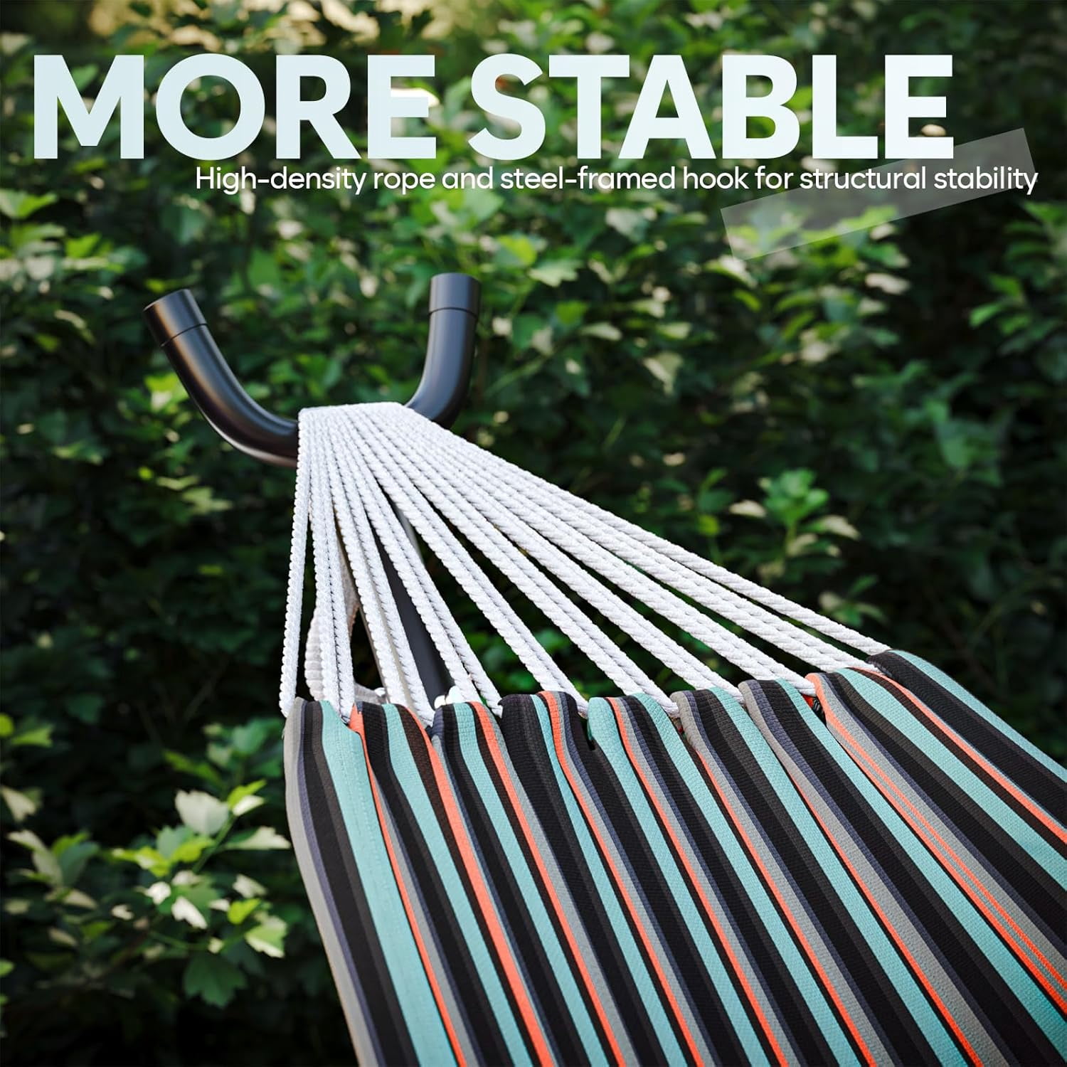Hammock with Stand for Outside, 600lbs Portable Hammock with Carrying Bag for 2-Person Outside Patio, Heavy Duty, Easy Assembly