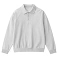 thumbnail image 4 of Conairie Polo Shirts for Men Long Sleeve Fall Henley Waffle Lapel Quarter Button Polo Shirt Casual Striped Loose Fit Sweat Tops White XXXXL, 4 of 4