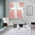 thumbnail image 4 of Pink Gold Kitchen Curtains Sets for Windows 24 Inch Length, Boho Modern Abstract Minimalist Aesthetic Flower Rod Pocket Window Treatments Tier Curtains and Valances Set for Bedroom/Bathroom, 4 of 8