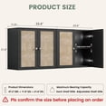 thumbnail image 2 of 24"W Rattan Laundry Room Cabinets with Lights, Bathroom Cabinets Wall Mounted with Adjustable Shelves, Wall Cabinet for Bathroom/Kitchen/Bedroom (2PCS, Black), 2 of 6