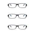 thumbnail image 2 of EYE ZOOM 3 Pack Unisex Rectangluar Plastic Frame Reading Glasses for Men and Women, Gray +3.00, 2 of 5