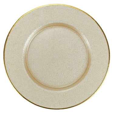 Vietri Metallic Glass Pearl Service Plate/Charger 12.5" D Glass Charger Plate Dinnerware