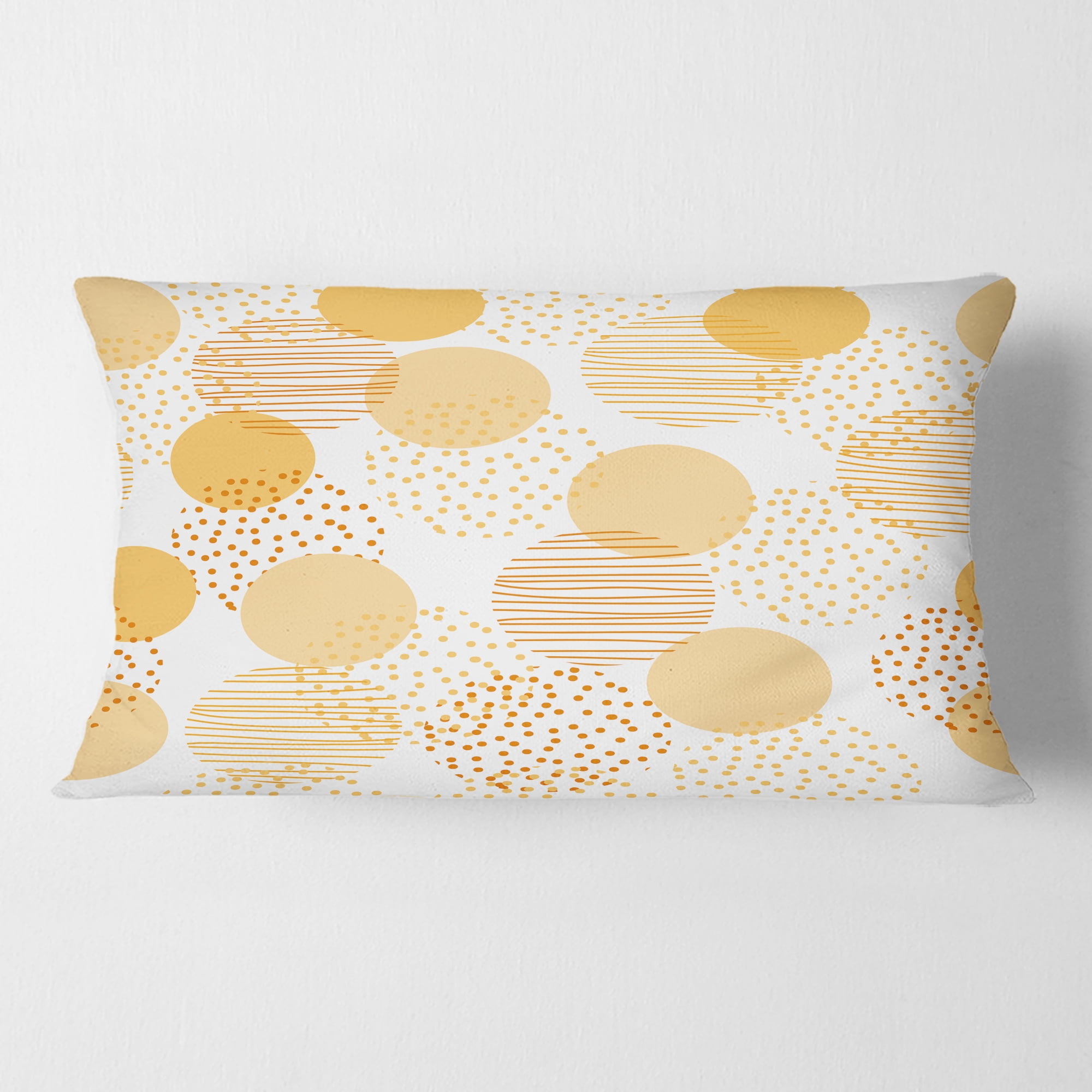 Designart Circular Abstract Retro Geometric IX' Mid-Century Modern Throw Pillow - 12x20