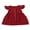 Red, variant on Toddler Girls Fly Sleeve Dress Solid Color Round Collar Single-breasted Dresses