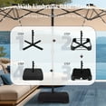 thumbnail image 3 of SUMMIT LIVING 15ft Double-Sided Solar Patio Umbrella with Base (Included) Large Outdoor Umbrella with Solar Lights - Beige, 3 of 11