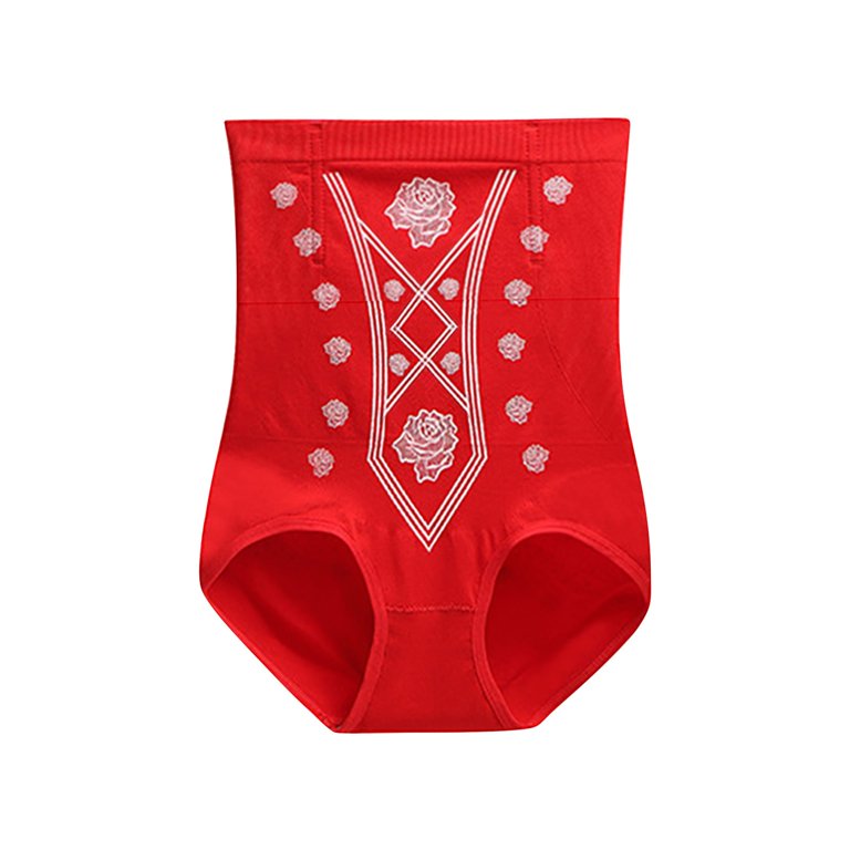Tummy Control Shapewear Thong Woman High Waisted Traceless Lift Gaine  Amincissante Femme Warm Yoga Fajas Short Reductoras Shaping Pants Red XL