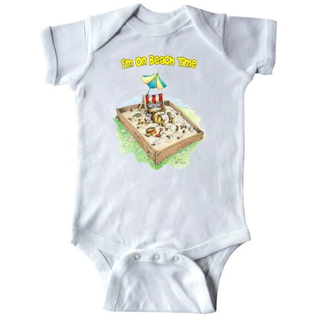 

Inktastic I m on Beach Time with Sandbox and Beach Chair Gift Baby Boy or Baby Girl Bodysuit