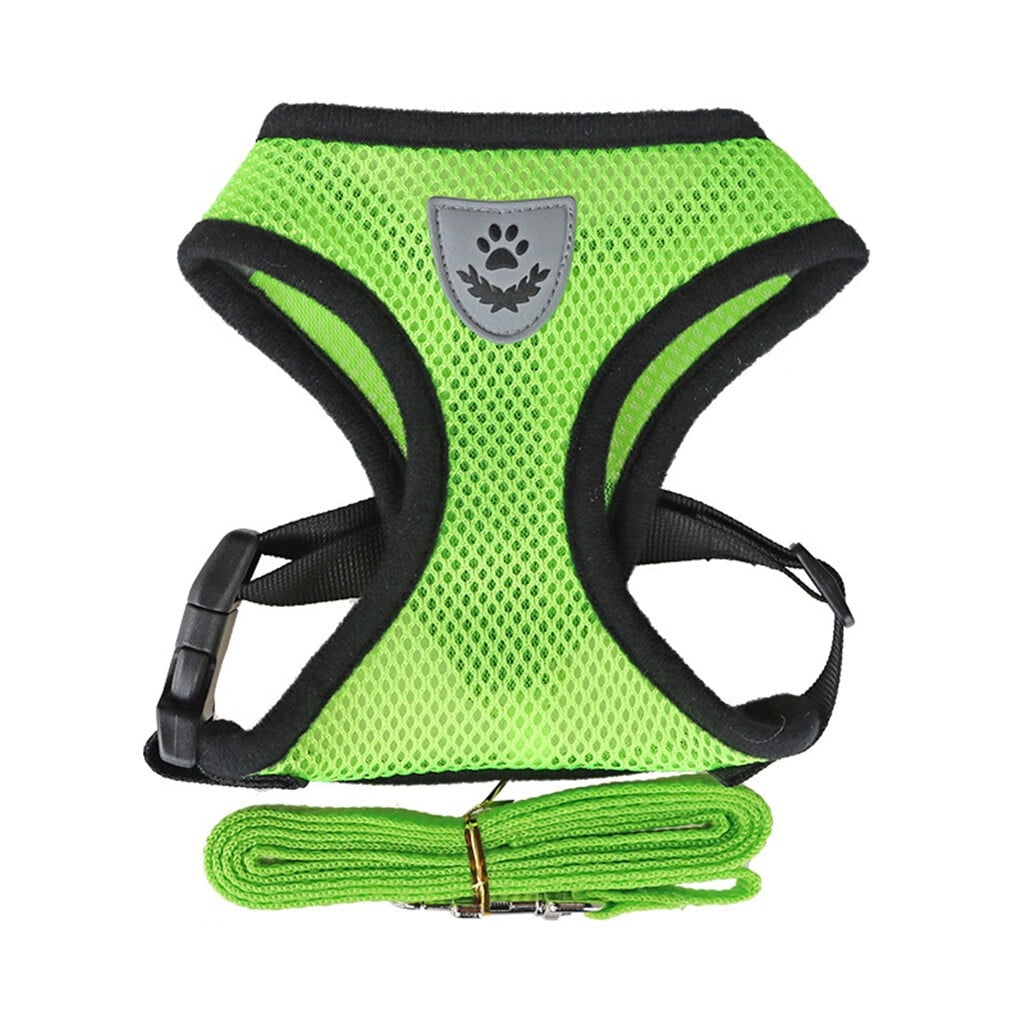 Cat Harnesse And Leash Adjustable Soft Mesh Vest with Reflective Strap Metal Pet Vest DOPI