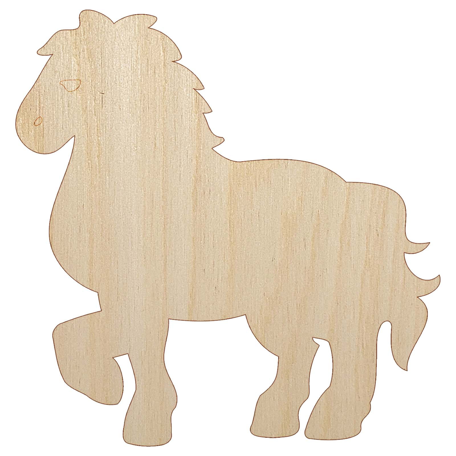 Majestic Standing Horse Wood Shape Unfinished Piece Cutout Craft DIY