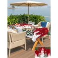 thumbnail image 4 of Outdoor Tablecloth with Umbrella Hole and Zipper, Red Snowman Christmas Rectangle Table Cloth 60x102 Inch Waterproof Tablecloth, Xmas Tree Snowflake Balls Picnic Table Cover for Patio Camping, 4 of 7