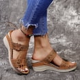 thumbnail image 6 of hopeusnice Orthopedic Wedge Sandals for Women Dressy Summer Comfortable Walking Slippers with Arch Support Fashion Orthotic Slides Brown 37, 6 of 9