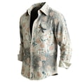 thumbnail image 2 of SGFCWSX Men's Floral Print Shirt Long Sleeve Button Down Casual Fashion Slim Fit Vintage Shirts Multicolor Size M, 2 of 5