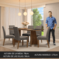 thumbnail image 3 of Comedor con Mesa y 6 Sillas Simone Madesa Marrón/Negro/Silver, 3 of 7