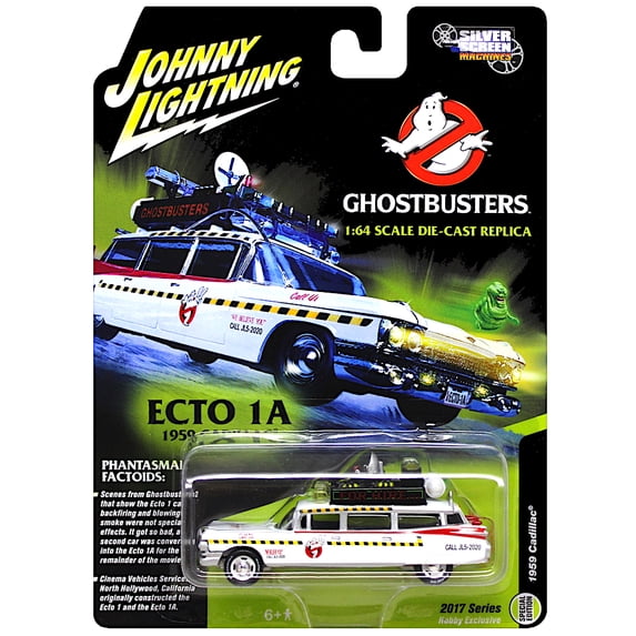 Ghostbusters Johnny Lightning Silver Screen Machine Ecto1A 1959 Cadillac 1:64 Scale