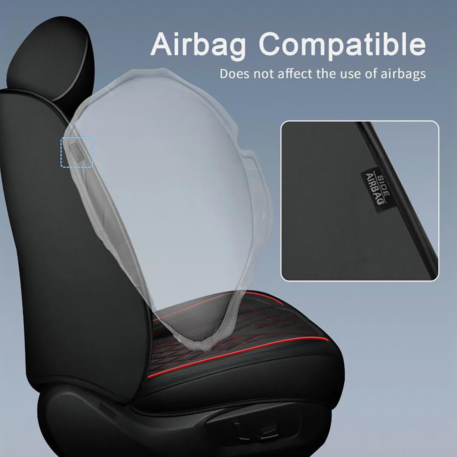 Car Seat Covers Full Set for Car Seat Covers Custom Fit for Honda CR-V 2015-2025 2 Rows 5-Seat Set Faux Leather Seat Covers Waterproof Car Seat Protector (5-Seat Set, Black&Redline)