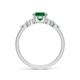 thumbnail image 2 of ANGARA Lab Grown 1.1 Ct Oval Emerald Side Stone Engagement Ring for Women in 14K White Gold (Size-8x6mm) | May Birthstone, Birthday, Anniversary, Jewelry Gift for Women | Lab-Grown Emerald Ring, 2 of 9