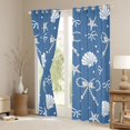 thumbnail image 3 of Manfei 3D Cartoon Shell Print Blackout Curtains,Ribbon Dreamy Bowtie Window Curtains Pack of 2 (38x45 Each), 3 of 6