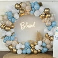 thumbnail image 1 of Arco Globos Azul, 125 Piezas Guirnalda de Globos Azul Dorado y Arena Blancos, Globos de Cumpleaños, Decoracion de Fiesta Azul y Blancos Globos para Cumpleaños, Boda, Decoracion Comunion, 1 of 4