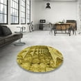 thumbnail image 3 of Ahgly Company Indoor Round Patterned Dark Bronze Brown Area Rugs, 4' Round, 3 of 6